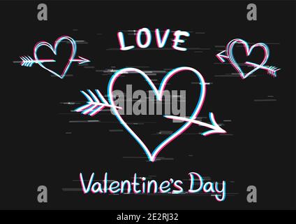 Jeu de coeurs et texte de Saint Valentin Illustration de Vecteur