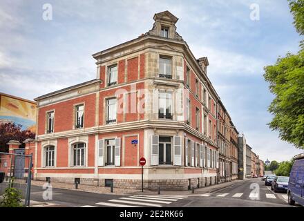 Amiens, France - 29 mai 2014 : la maison dans laquelle les péchés 1872 à 1905 ans vivaient et travaillaient le célèbre écrivain français Jules Verne Banque D'Images