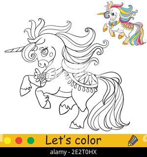 Robe chic et mignonne. Page de livre de coloriage avec modèle coloré. Illustration de dessin animé vectoriel isolée sur fond blanc. Pour livre de coloriage, Illustration de Vecteur