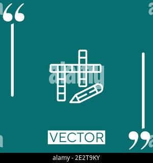 Icône de vecteur de mots croisés icône linéaire. Ligne de contour modifiable Illustration de Vecteur