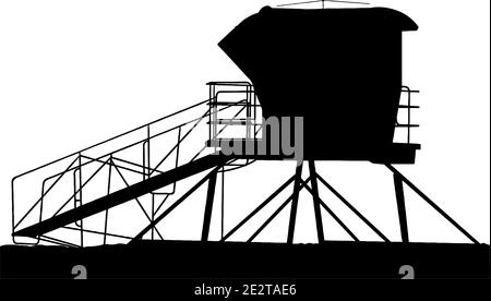 Tour de sauvetage en noir sur fond blanc Illustration de Vecteur