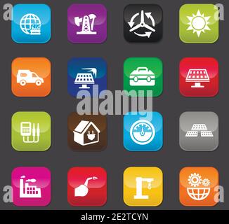 Alternative Energy icons set Illustration de Vecteur