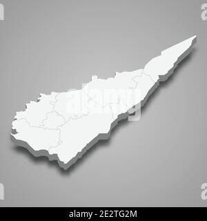 La carte isométrique 3d de Carélie du Sud est une région de Finlande, illustration vectorielle Illustration de Vecteur