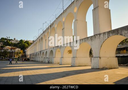 L'ancien aqueduc Carioca de Rio, Lapa Arches, Rio de Janeiro, Brésil Banque D'Images