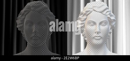 Psychologie, neurologie, trouble de la personnalité divisée et concept de santé mentale. Trouble de l'humeur bipolaire mental. Double face. 2 silhouette de la tête en merde Banque D'Images