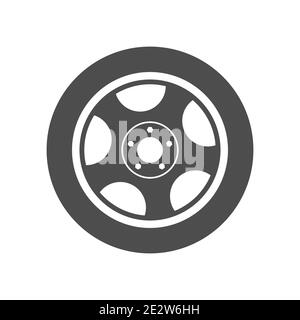 roue. Icône de vecteur simple isolée sur fond blanc. Style plat Illustration de Vecteur