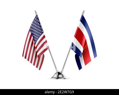 24 drapeaux, United States Amérique latine et du Costa Rica, de l'isolé sur fond blanc. Image 3D Banque D'Images
