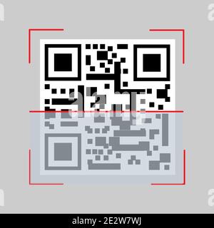 Code QR WebScan vers smartphone avec application pour tout paiement. Illustration de Vecteur