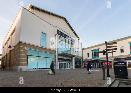 Weymouth, Dorset, Royaume-Uni. 15 janvier 2021. Vue générale du grand magasin Debenhams de Weymouth à Dorset qui ne rouvrira pas à la fin du confinement. Crédit photo : Graham Hunt/Alamy Live News Banque D'Images