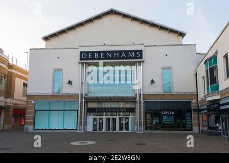 Weymouth, Dorset, Royaume-Uni. 15 janvier 2021. Vue générale du grand magasin Debenhams de Weymouth à Dorset qui ne rouvrira pas à la fin du confinement. Crédit photo : Graham Hunt/Alamy Live News Banque D'Images