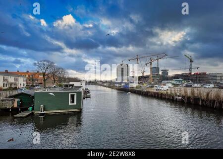 canaux d'amsterdam pendant les mesures de corona lockdown covid-19 2020 Banque D'Images