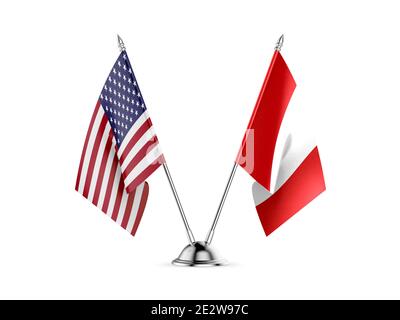 24 drapeaux, United States Amérique latine et du Pérou, isolé sur fond blanc. Image 3D Banque D'Images