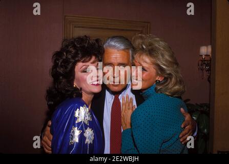 Joan Collins, John Forsythe et Linda Evans 1986 crédit : Ralph Dominguez/MediaPunch Banque D'Images