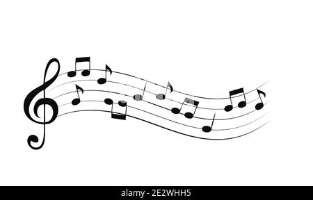 Notes de musique isolées sur blanc. Illustration vectorielle Illustration de Vecteur