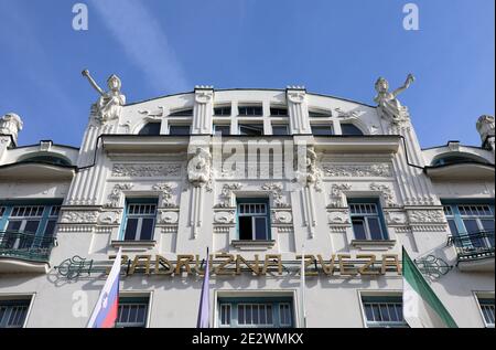 Zadruzna Zveza bâtiment de banque construit dans le style art nouveau en 1907 Banque D'Images