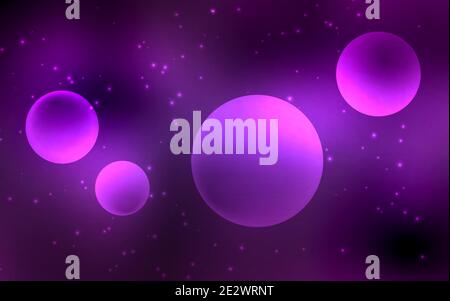 Arrière-plan de l'espace abstrait en violet avec des planètes et des étoiles. Illustration vectorielle. SPE 10 Illustration de Vecteur