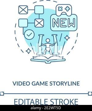 Icône de concept de scénario de jeu vidéo Illustration de Vecteur