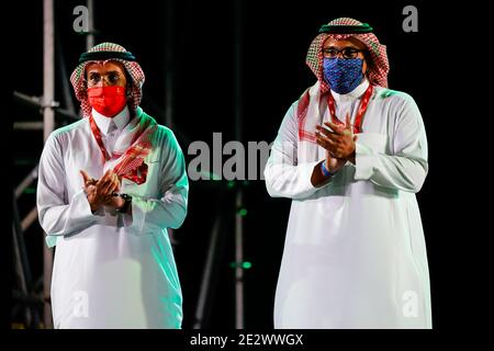 Le Prince KHALID BIN SULTAN AL-FAISAL AL SAUD, président de la Fédération automobile saoudienne lors de la cérémonie de clôture du podium au stade international du Roi Abdullah à Djeddah, en Arabie Saoudite, le 15 janvier 2021 - photo Florent Gooden / DPPI / LM Banque D'Images