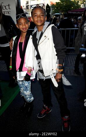 Willow Smith et Jaden Smith assistent à la première du jeu parfait qui a eu lieu au Grove Theatre de Los Angeles le 5 avril 2010. (Photo : Willow Smith, Jaden Smith). Photo de Lionel Hahn/ABACAPRESS.COM Banque D'Images