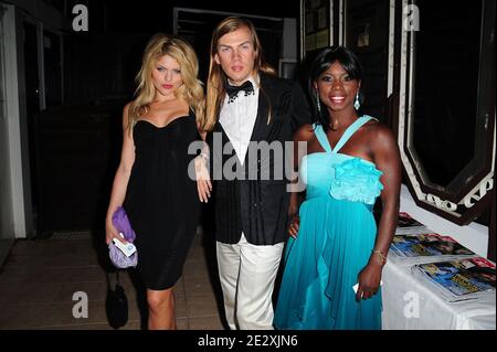 Céline Durand, Christophe Guitarme et Surya Bonaly participant à la fête de Gala organisée à la Terrazza Martini lors du 63e Festival annuel du film de Cannes, le 15 mai 2010. Photo de Nicolas Briquet/ABACAPRESS.COM Banque D'Images