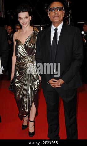 Juliette Binoche, Abbas Kiarostami arrive pour la projection de la "copie certifiée" présentée en compétition lors du 63e Festival de Cannes, France, le 18 mai 2010. Photo de Hahn-Nebinger-Orban/ABACAPRESS.COM Banque D'Images