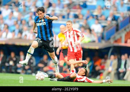 Diego Miito, Inter Milan, lors du match de football final de la Ligue des champions, Inter Milan contre Bayern Munich à Madrid, Espagne, le 22 mai 2010. Inter Milan a gagné 2-0. Photo d'Henri Szwarc-Cameleon-ABACAPRESS.COM Banque D'Images