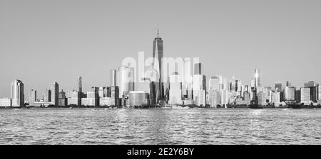 Noir et blanc photo de Manhattan skyline, New York City, USA. Banque D'Images