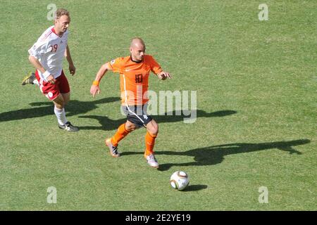 Wesley Sneijder aux pays-Bas lors du match de football de la coupe du monde de la FIFA 2010, Groupe E, pays-Bas contre Danemark au stade de football de Johannesburg, Afrique du Sud, le 14 juin 2010. Les pays-Bas ont gagné 2-0. Photo de Henri Szwarc/ABACAPRESS.COM Banque D'Images