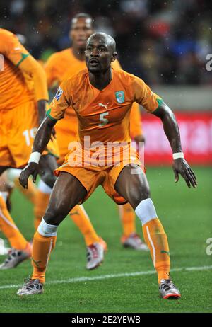 Didier Zokora en Côte d'Ivoire lors du match de football de la coupe du monde de la FIFA 2010, Groupe G, Côte d'Ivoire contre Portugal au stade Nelson Mandela Bay, à Port Elisabeth, Afrique du Sud, le 15 juin 2010. La correspondance s'est terminée par un tirage de 0-0. Photo de Christophe Guibbbaud/Cameleon/ABACAPRESS.COM Banque D'Images