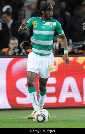 Gervinho de Côte d'Ivoire lors du match de football de la coupe du monde de la FIFA, Afrique du Sud 2010, groupe G, Brésil contre Côte d'Ivoire au stade de football de la ville de football à Johannesburg, Afrique du Sud, le 20 juin 2010. Le Brésil a gagné 3-1. Photo de Henri Szwarc/ABACAPRESS.COM Banque D'Images