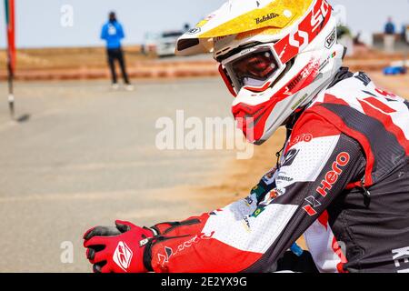 Rodrigues Joaquim (prt), Hero, Hero Motorsports Team Rally, Motul, moto, Vélo, portrait pendant la 12e étape du Dakar 20 / LM Banque D'Images