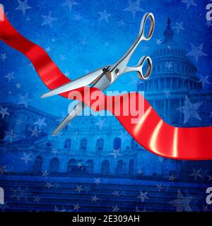 Le jour de l'inauguration des États-Unis à Washington DC ou le 4 juillet contexte avec des étoiles et des bandes de célébration comme un symbole du patriotisme américain. Banque D'Images