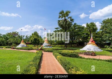 Trois pagodas Pass, frontière entre la Thaïlande et le Myanmar à Sangkhlaburi Banque D'Images