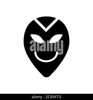 Fichier EPS10 de modèle vectoriel d'icône de face extraterrestre Illustration de Vecteur