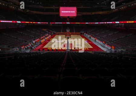 Vue générale du tribunal de Galen Centre devant un NCAA jeu de basket-ball féminin entre les chevaux de Troie de la Californie du Sud et L'État de Washington Banque D'Images