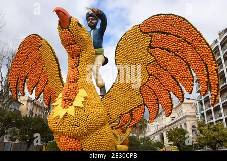 France, côte d'azur, Menton, le Festival du Limon se déroule chaque année en février, cet événement unique attire des spectateurs du monde entier. Banque D'Images