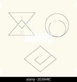 Collection minimale de jeux de concepts vectoriels avec logo de ligne Illustration de Vecteur