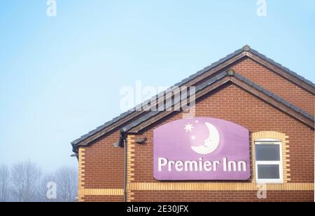 Londres, Angleterre, Royaume-Uni, 9 janvier 202, Premier Inn fermé en raison de la 2e vague Covid-19 Banque D'Images