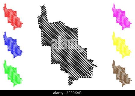 Lewis et Clark County, Montana (comté des États-Unis, États-Unis d'Amérique, États-Unis, États-Unis) carte illustration vectorielle, scribble sketch carte Lewis et Clark Illustration de Vecteur