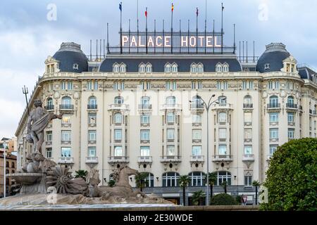 MADRID, ESPAGNE - 03 MARS 2020 : le Westin Palace Madrid. Le Palace Hotel est un hôtel de luxe situé au Centro de Madrid, en Espagne. Banque D'Images