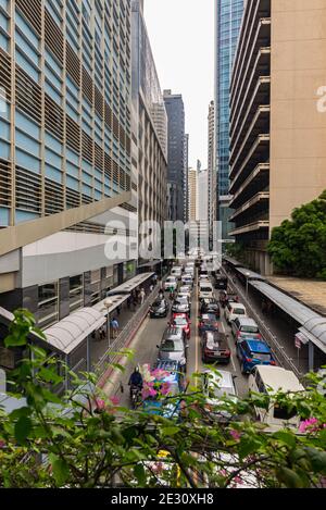 30 janvier 2018 - embouteillages aux heures de pointe à Makati, Philippines Banque D'Images