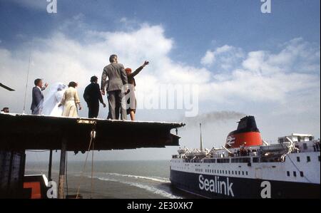 Ferry Sealink passant par Sealand le jour du mariage de Prince Michael Bates mai 1979 Banque D'Images