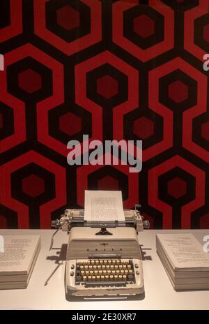 Machine à écrire utilisée au film Shining.exposition Stanley Kubrick.Musée CCCB.Barcelone.Espagne Banque D'Images