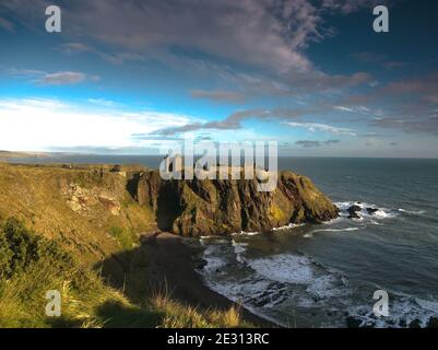 Dunnottar Casle vue du sud Banque D'Images