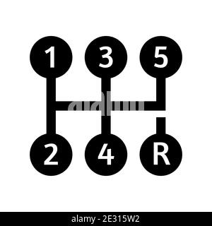Icône de changement de vitesse. Transmission manuelle isolée sur fond blanc. Illustration vectorielle. Illustration de Vecteur