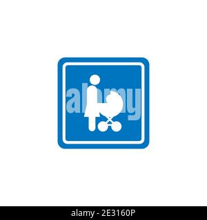 mère avec icône poussette dans le style simple d'icône. Illustration vectorielle sur fond blanc Illustration de Vecteur