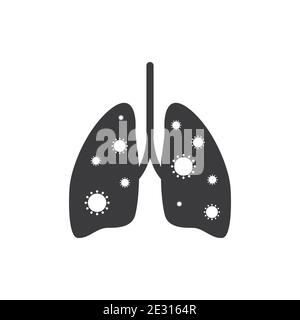 Conception du virus Corona avec des poumons infectés. Covid-19 particule autour de la respiration des poumons Illustration de Vecteur