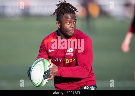 Rotimi Segun de Saracens avant le match de championnat de la RFU au club sportif de Trailfinders, Ealing Picture par Daniel Murphy/Focus Images/Sipa USA 07432 188161 16/01/2021 Banque D'Images