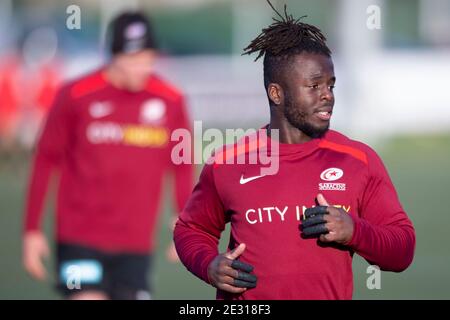 Rotimi Segun de Saracens avant le match de championnat de la RFU au club sportif de Trailfinders, Ealing Picture par Daniel Murphy/Focus Images/Sipa USA 07432 188161 16/01/2021 Banque D'Images