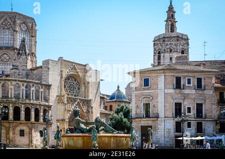 La cathédrale de Valence, Valence, Espagne Banque D'Images